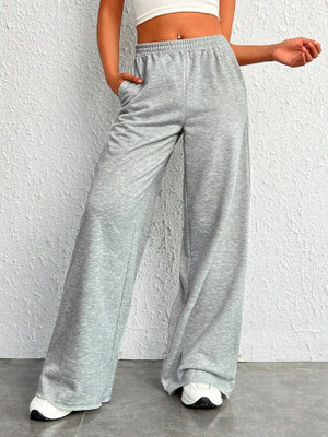 Dockstreet Solid Women Grey Track Pants