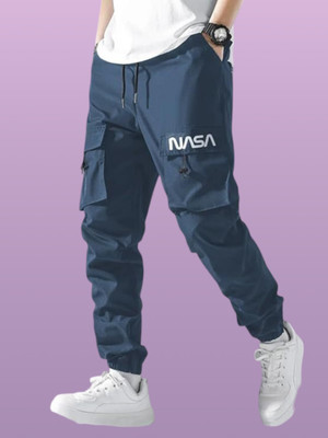 GIBBONTE Self Design Men Blue Track Pants