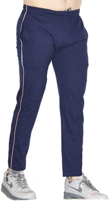 V nav Solid Men Blue Track Pants