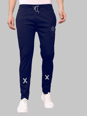 Moda Rapido Printed Men Blue Track Pants