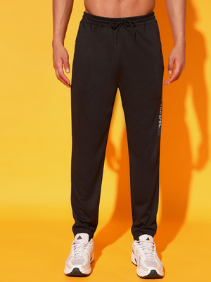 GLITO Solid Men Black Track Pants