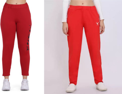zazbi Printed Women Black Track Pants