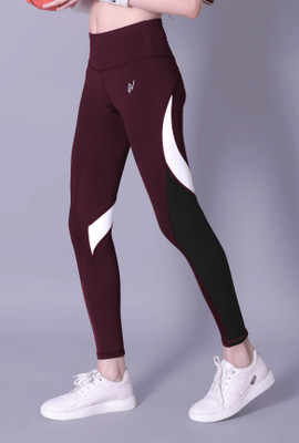 NEXSUS APPARELS Colorblock Women Black, Maroon Track Pants