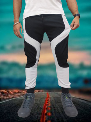 RusticBlooms Colorblock Men Black, Grey Track Pants