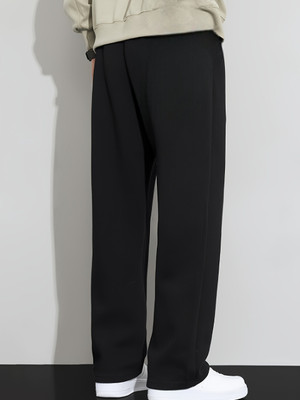 Dockstreet Solid Men Black Track Pants