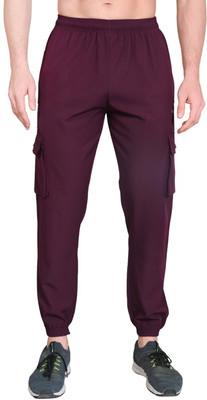 Louis Port Solid Men Maroon Track Pants