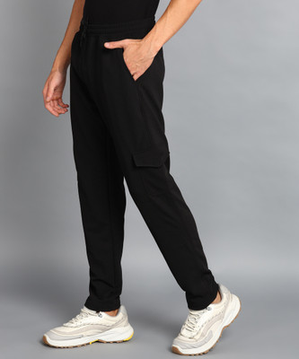 Nexstep Solid Men Black Track Pants