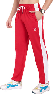 Go Devil Striped Men Red Track Pants