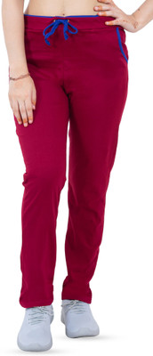 AMOLDO Solid Women Maroon Track Pants