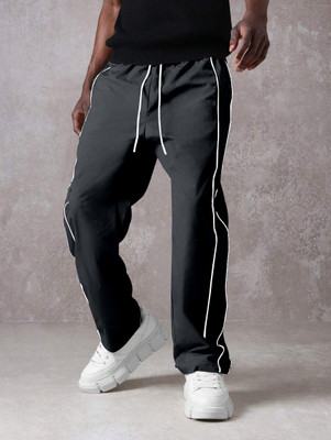 Rajovati Striped Men Grey Track Pants