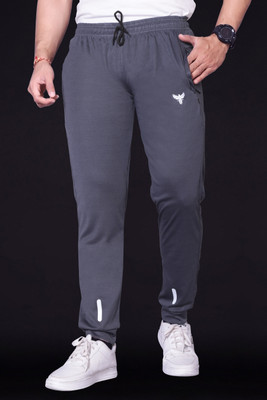 ZEEMBOOLI Solid Men Grey Track Pants