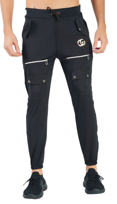 Mindsart Trend Printed Men Black Track Pants