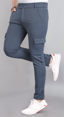 COMBRAIDED Self Design Men Grey Track Pants