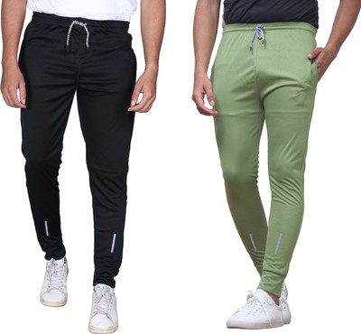 Covett Striped Men Black, Green Track Pants