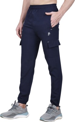 BLACK COOL Solid Men Dark Blue Track Pants