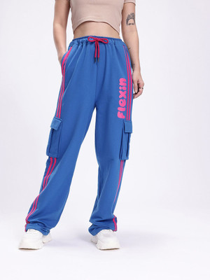 Kook N Keech Striped Women Blue Track Pants