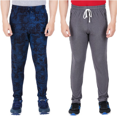 Guide Printed Men Dark Blue, Grey Track Pants