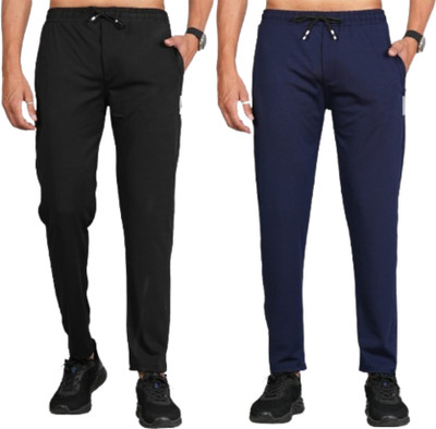 DEVARSH ENTERPRISES Solid Men Black, Blue Track Pants