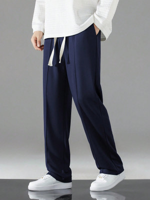 Paralians Solid Men Blue Track Pants