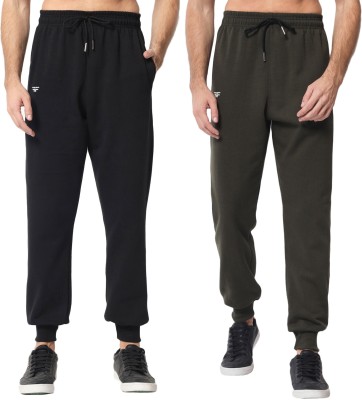 Fflirtygo Solid Men Black, Dark Green Track Pants