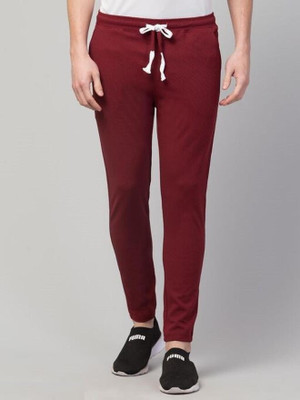 HouseOfCommon Solid Men Maroon Track Pants