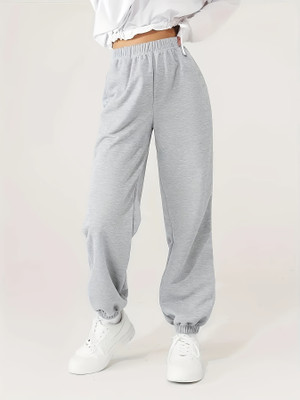 Dockstreet Solid Women Grey Track Pants