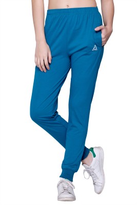 ELPIDA Solid Women Blue Track Pants