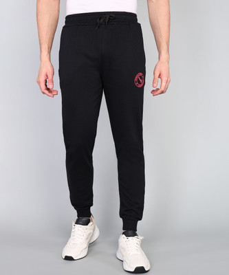GYRFALCON Printed Men Black Track Pants