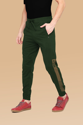 Bullmer Graphic Print Men Green Track Pants