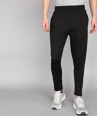 CornerKick Solid Men Black Track Pants