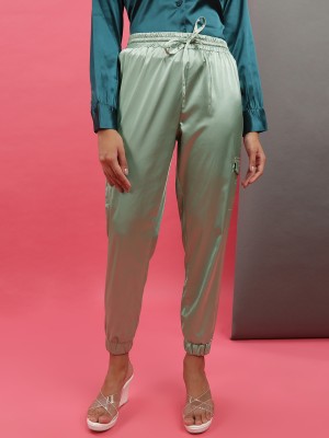 Freehand Solid Women Green Track Pants