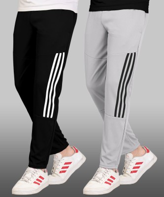 VEYNIZ Striped Men Black, Grey, White Track Pants