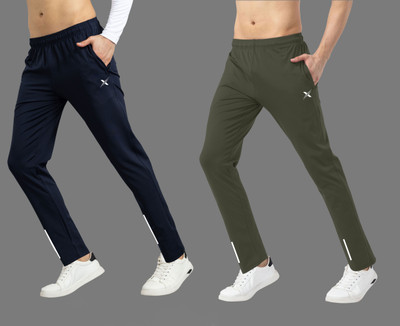 MISSILLE Solid Men Blue, Olive Track Pants