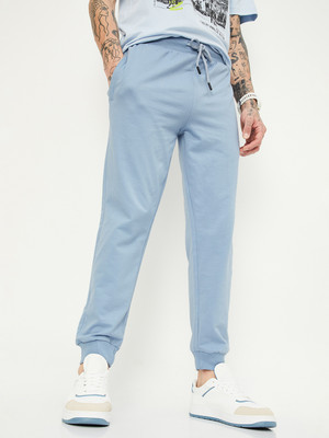 MAX Solid Men Blue Track Pants