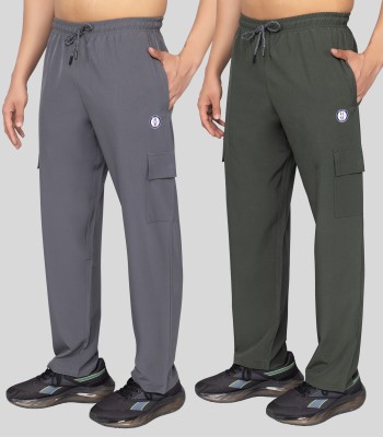 Pyro Spirit Solid Men Grey, Olive Track Pants