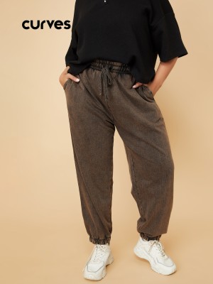 MAX Printed Women Brown Track Pants