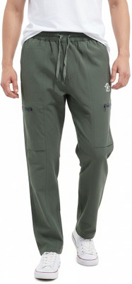 VOMAZO Solid Men Olive Track Pants