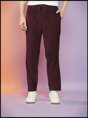 SB Trend Self Design Men Purple Track Pants