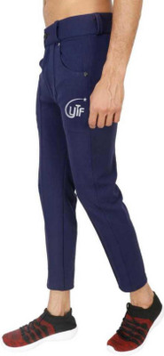 HoC Solid Men Blue Track Pants
