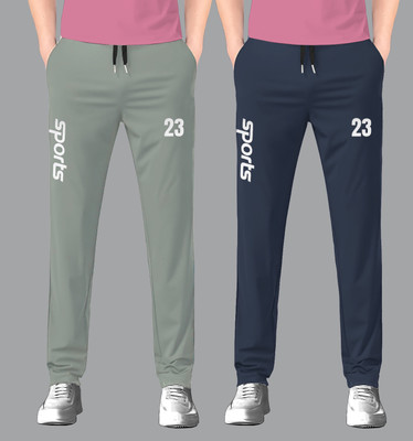 FLYZEN Solid Men Grey, Green Track Pants
