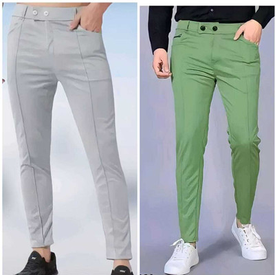 NG SPORTS Solid Men Grey, Green Track Pants