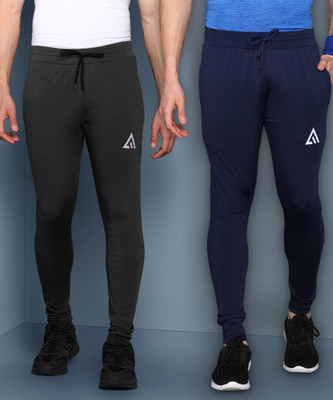 Adrenex Solid Men Blue, Grey Track Pants