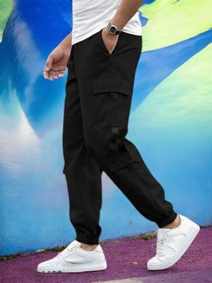 Kesaria Textile Company Self Design Men Black Track Pants