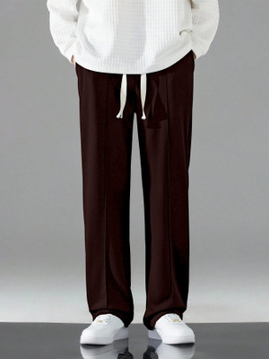 Leriya Fashion Solid Men Maroon Track Pants