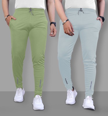 Pink Formal Solid Men Light Green, Grey Track Pants