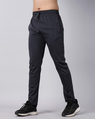 UnityVibe Solid Men Black Track Pants