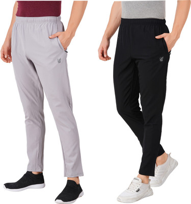 OFFENDERS Solid Men Black, Silver Track Pants
