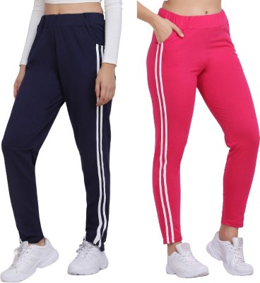 BAALAAJII Striped Women Pink, Dark Blue Track Pants