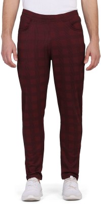 Hetfashion Checkered Men Maroon Track Pants