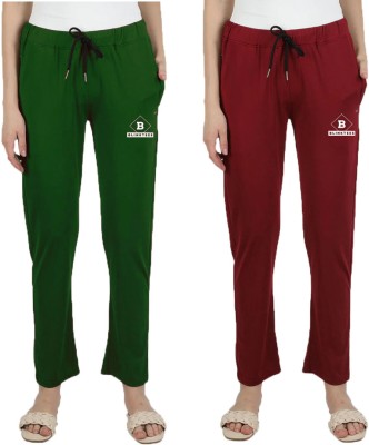 BLINKTEES Solid Women Maroon, Dark Green Track Pants